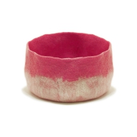 Grande calebasse en feutre - rose grenade